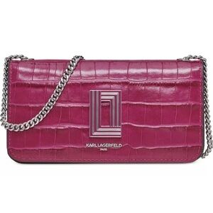 Nwt KARL LAGERFELD PARIS Kosette Chain Strap Embossed Wallet bag